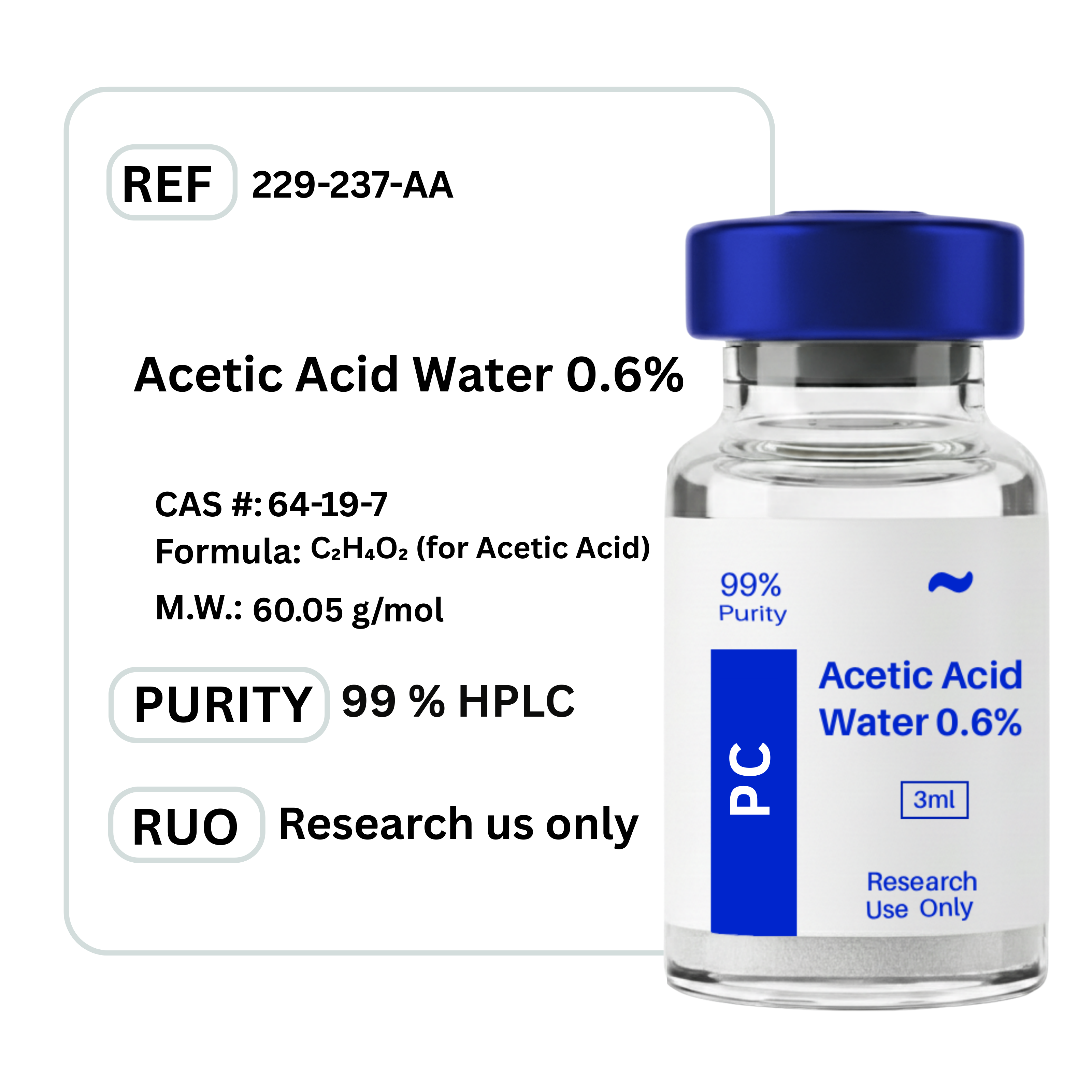 Acetic Acid Water 0.6% β West Vancouver Peptides (PC)